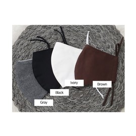 Other DAMEUNKOREA Big Size Handmade Pure Cotton Mask 2ea, Color:Black