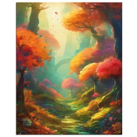 minicreat Paint by Numbers for Adults Beginners, Forest Oil Painting Kits Gift Color by Numbers Pack