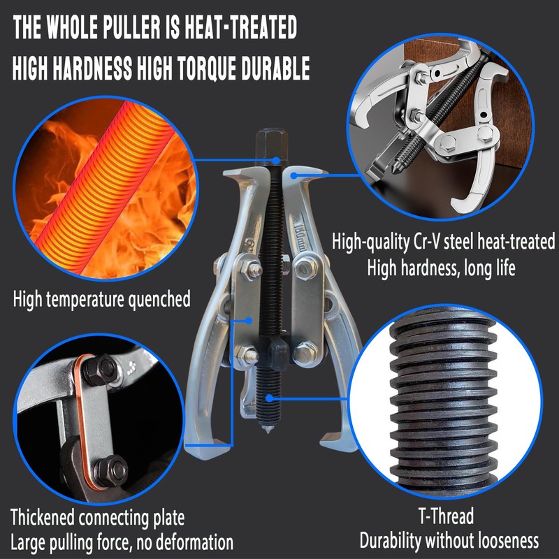 HQSSWUCH 8 in 1 Gear Puller Set, 3" 4" 6"