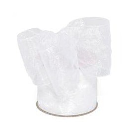 White Shimmer Sheer Organza Ribbon 1 1/2" X 25 Yards