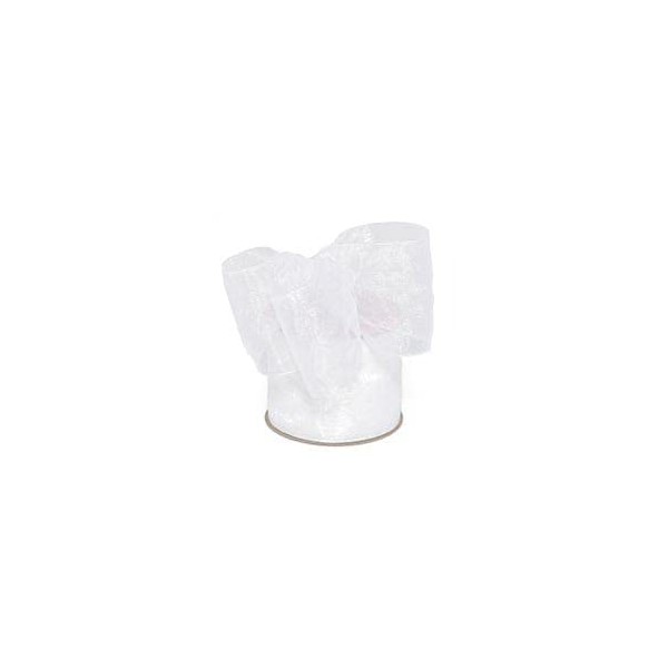 White Shimmer Sheer Organza Ribbon 1 1/2" X 25 Yards