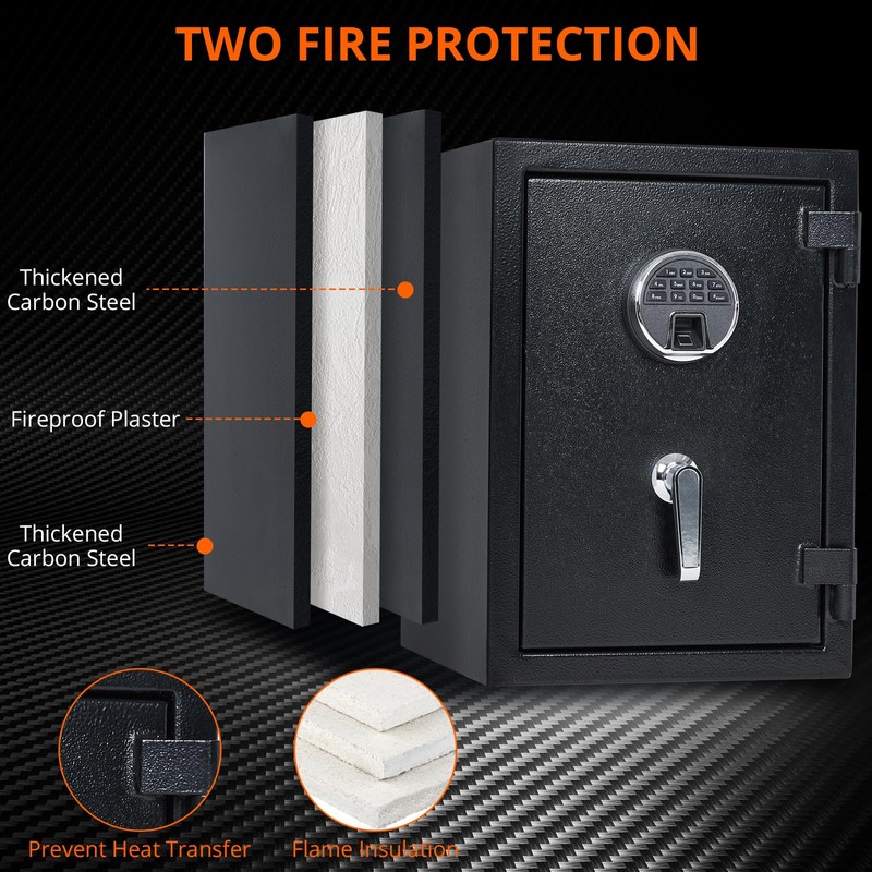 Perbyste Extra Large Fireproof & Waterproof Home Safe with Programmable
