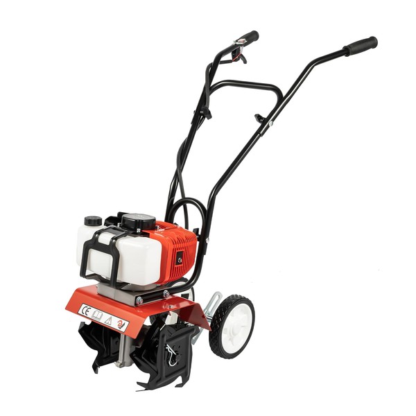 Tiller Cultivator Gas Powered 52CC 2-Stroke Mini Garden Tiller Cultivator