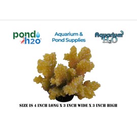 Yellow Coral Artificial Fish Tank Decoration Ornament, Coral Ornament Underwater Sea Plants Decorations Polyresin Aquarium Plants Coral Fish Tank Decorations