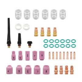Thomletha 49PCS TIG Welding Torch Kit – Low-Profile Gas Lens System, Grade Alumina Nozzles, Transparent Cups for WP-17/18/26 – High-Performance Thermal Components