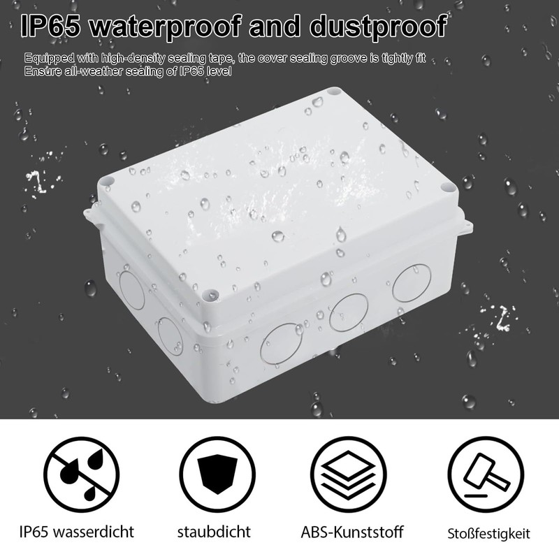 HERKINDNESS Waterproof Junction Box, 150 x 110 x 70 mm,
