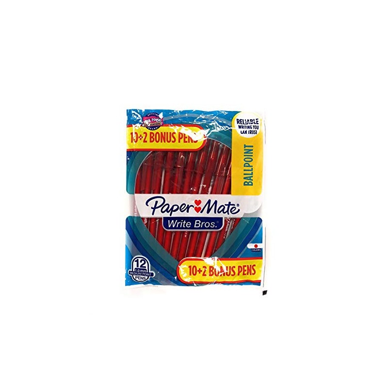Paper Mate Write Bros. Ballpoint Pen 1.0 mm Medium 12-Pack