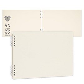 Hiwhy Scrapbook Photo Album 11" x 8" Picture Book DIY Scrap Book Hardcover Kraft Paper Scrapbook Supplies for Family, Birthday, Anniversary, Wedding, Cream