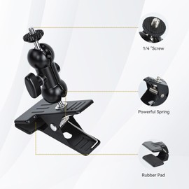 UTEBIT Dual Ball Head Cameras Clip for GoPro, with 1/4'' Swivel Mount
