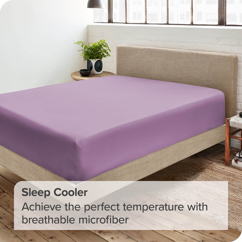 Bare Home Fitted Bottom Sheet Double - Premium 1800 Ultra-Soft