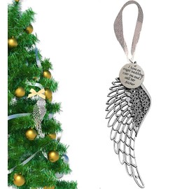 BTORER Christmas Angel Wing Ornament, Angel Memorial Christmas Unique Hanging Ornaments Remembrance,in Memory of Loved One Gifts,Memorial Ornaments for Loss of Loved One,Christmas Tree Decorations