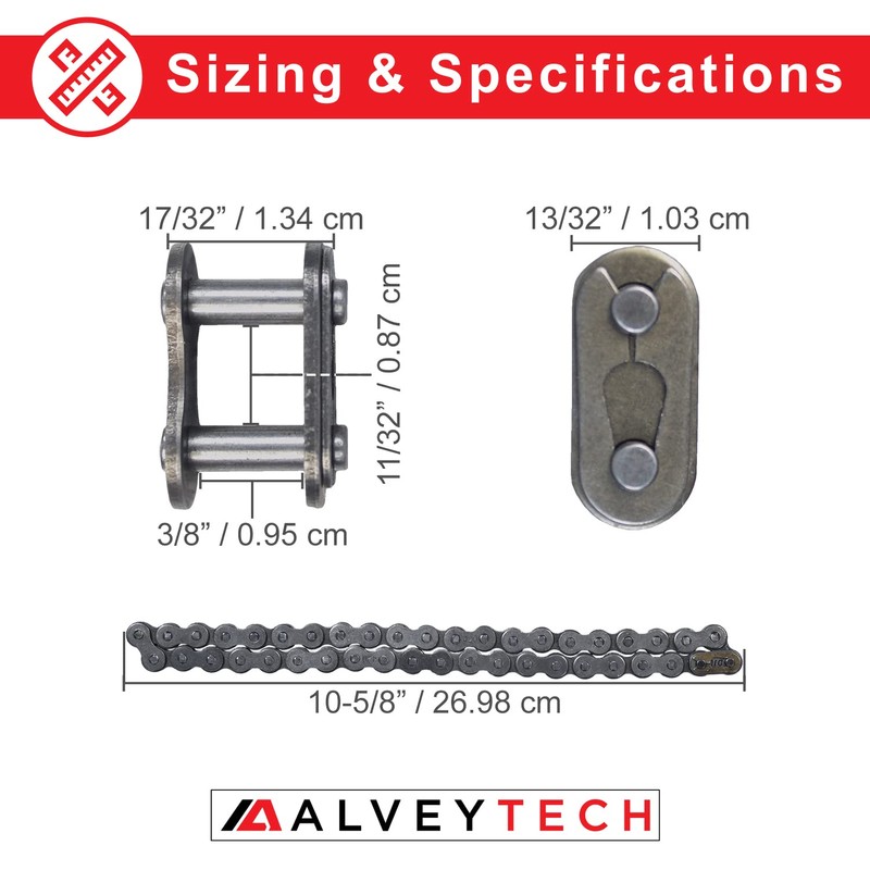 AlveyTech 42 Link 1/2" Pitch 420 Chain - Replacement Links