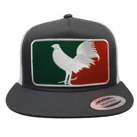 Yupoong El Gallo Blanco Hat Dark Grey White Mesh Logo Federal Mexico El Chapo Guzman