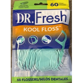 Dr. Fresh Dr Fresh Kool Floss Mint Waxed 60 Dental Floss Picks-1ok of 60-Brand New-SHIP24