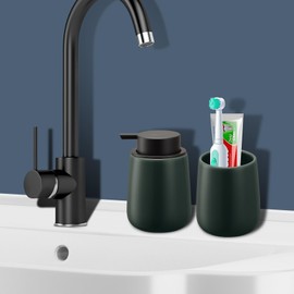 TOOZFO Soap Dispenser Ceramic with Easy-to-Press Pump Hand Lotion Liquid Dispenser for Shampoo Bathroom Kitchen 12 oz