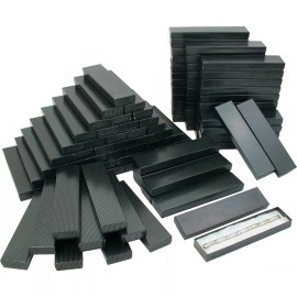 FindingKing 100 Black Stripe Cotton Filled Jewelry Gift Box 8 1/8"