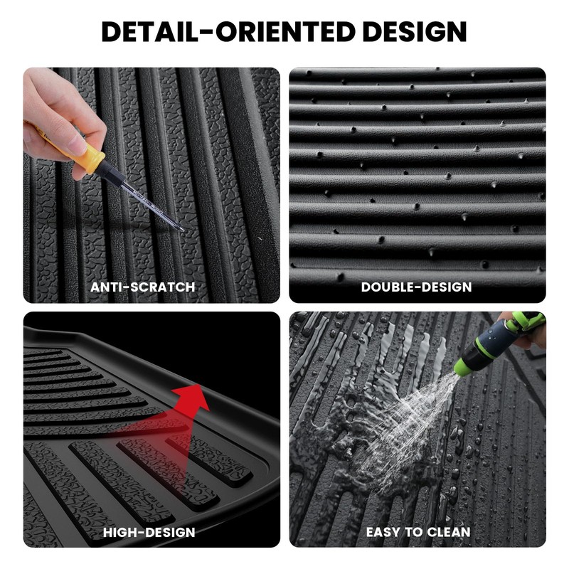 LASFIT Trunk&Seatback Mats for Toyota 4Runner 2013-2024 (5 Seats),All Weather