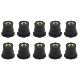 10x M6 Motorrad M6 Windschutzscheibe Schraube, Gummimuttern für Windschutzscheibenhalterungen, Befestigungssatz für Motorrad Windschutzscheibe (Straight Convexity, M6)