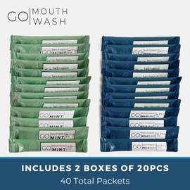 Bold Mint GO Travel Size Mouthwash Packets – Individual Mini Mouthwash for Fresh Breath - Smart Single Packet Design to Reduce Travel Bottle Waste.
