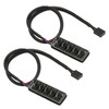 2Pcs PWM Fan Hub 5 Way 4Pin 13.8in Cable Length