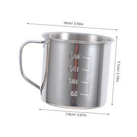 MAGICLULU Ergonomic Handle Kids' Metal Cup Stainless Steel Camping Water Cup with Measurement Scale