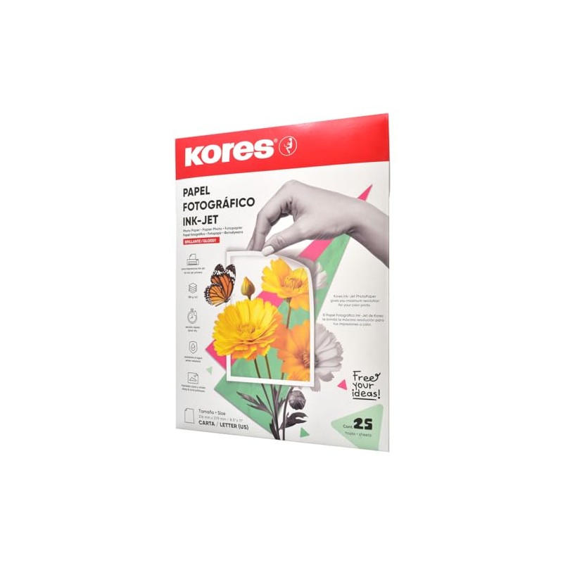 Papel Fotográfico Kores X 25 Hojas
