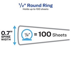 Avery Economy View 3 Ring Binder 1/2 Inch Round Rings, 1 White Binder (05706)