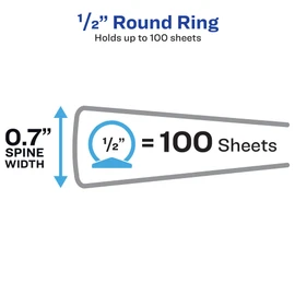 Avery Economy View 3 Ring Binder 1/2 Inch Round Rings, 1 White Binder (05706)