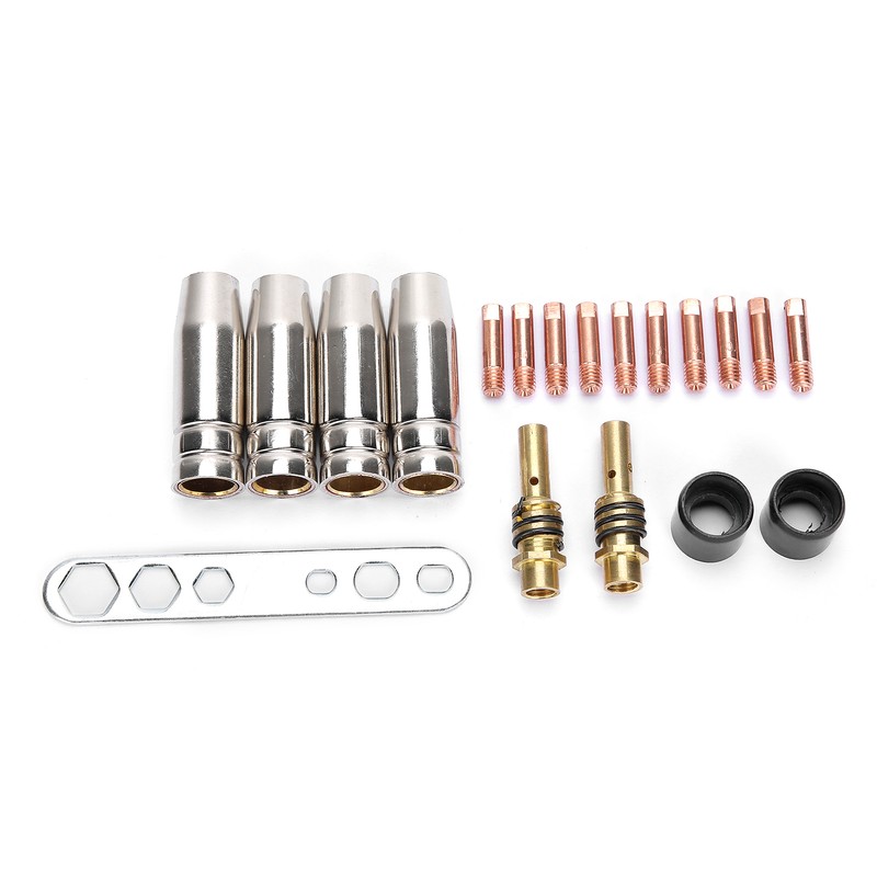 19Pcs Torch Welding Accessories Kit Nozzles Contact Tips for Binzel