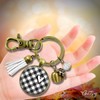 Buffalo Plaid Keychain Black And White Heart Classic Vintage Style
