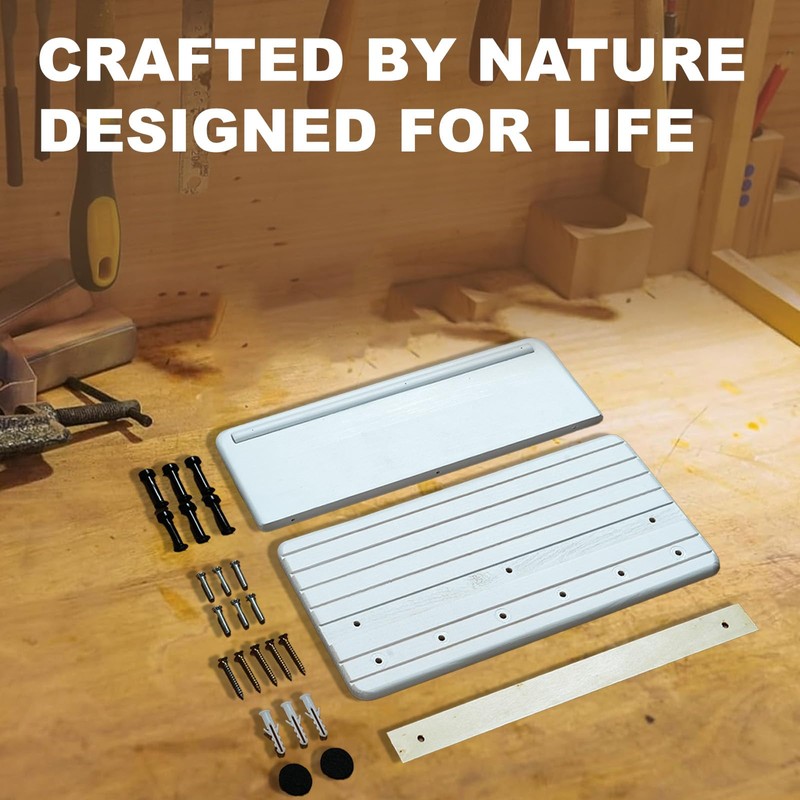 Jemyxhw Key Rack with Shelf and 6 Hooks, Wooden Key