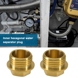 eMagTech 2Pcs 1/2" BSP Thread Male Blanking Plug Tube End Cap 1/2" Brass Male Blanking Cap Accessories for Pipe Connection Bathroom Kitchen Gold
