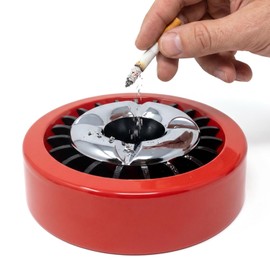 Starlet24 Fire Killer Ashtray for Outdoor Wind Ashtray Stable Round Flat – Red