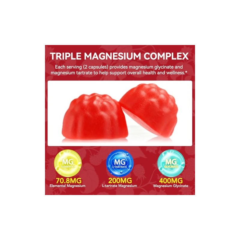 Magnesium Glycinate Gummies - 600 MG Per Serving 120 Gummies