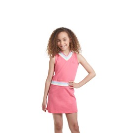 Street Tennis Club - Vestido de tenis y traje de golf, faldas atléticas con pantalones cortos integrados, ropa de golf activa y tenis para niñas, color rosa, talla L (9-10 años)