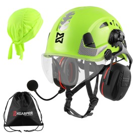HEARMOR Industrial Helmet for Working at Heights Adult Construction Helmet with Bluetooth Active Hearing Protection Passed EN12492 Certification, EN397 Shock Absorption and Penetration Resistance Test