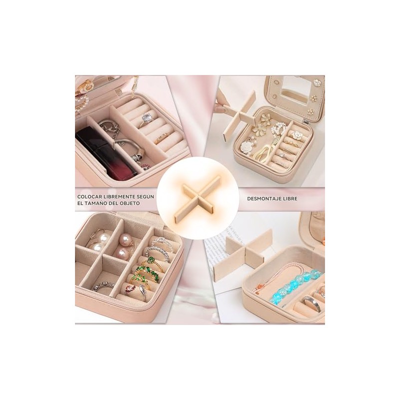 12 Piezas Joyero para Mujer, Caja de Almacenamiento de Joyas,