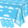 Blue Sky White Clouds Birthday Party Supplies Cartoon Story Tablecloth
