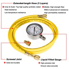Bonbo Fuel Pressure Test Kit + Billet Aluminum Fuel Filter Cap for Power Stroke 6.0L Diesel F250 F350 F450 F550 F650 F750 Excursion 2003-2007