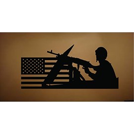 Soldier With Flag Vinyl Decal Home Décor