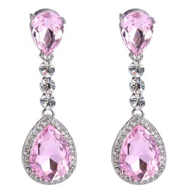 Clearine Women's Modern Wedding Bridal Crystal Drop Romantic Dangle Statement Earrings, Crystal
