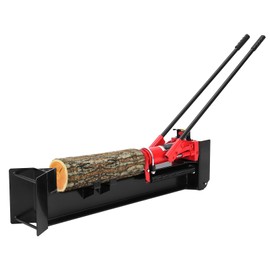 12 Ton Hydraulic Log Splitter, Manual Wood Splitter with 2-Speed Operation & Built-in Wheels, Hand Powered Log Cutter for Firewood with Full Steel Construction, Max 18.7" Log