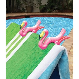 Flamingo BocaClips, Beach Towel Holders, Clips, Set of two, Beach, Patio or Pool Accessories, Portable Towel Clips, Chip Clips, Secure Clips, Assorted Styles
