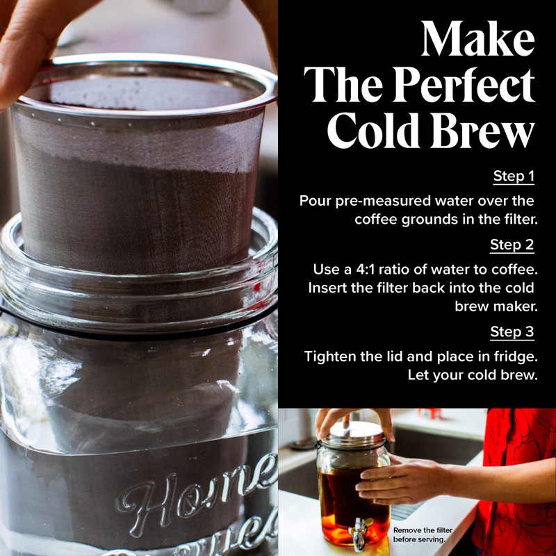 Willow & Everett Cold Brew Coffee & Iced-Tea Maker Pitcher,