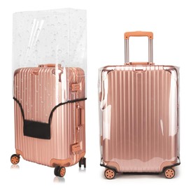 Mulaibdin Clear PVC Luggage Cover, Luggage Cover for Suitcase TSA Approved, Dustproof Luggage Cover Protector, Waterproof Carry on Luggage Cover, Luggage Protection Covers (24 inch)