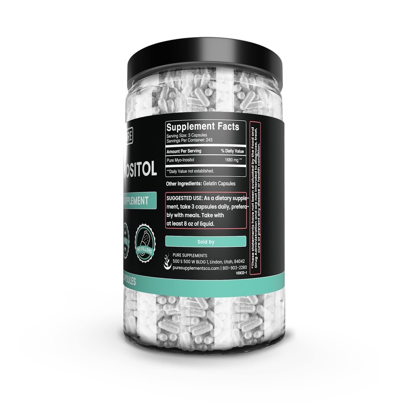 Pure Original Ingredients Myo-Inositol (730 Capsules) No Magnesium Or Rice