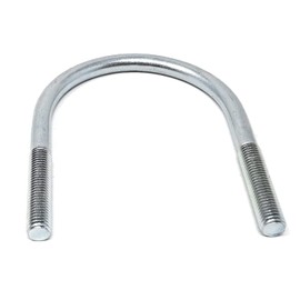 Design61 2 x U-bolt DIN 3570 round steel shackle M12 x 109 x diameter 57.0-60.3 mm threaded bracket galvanised U-bolt