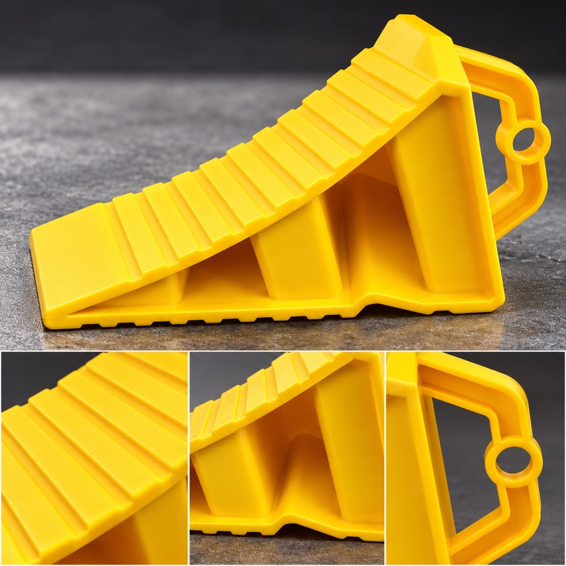 Wheel Chock for Vehicle Parking – Portable ABS Tire Stop