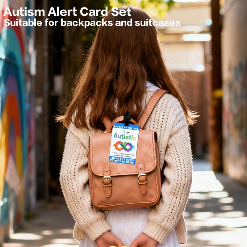 TINNALART Autism Card Set with Safety Tag, Funny Autism ID