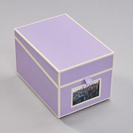 Semikolon 370082 CD and Photo Box 17.7 x 15.7 x 25.6 cm for 10 x 15 cm Photos Cover Lilac Silk Purple